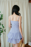 GRACY CAMI TIERED MINI DRESS (BLUE STRIPE)