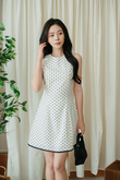 GLENNICE ROUND NECK MINI DRESS (POLKA DOTS) GLENNICE ROUND NECK MINI DRESS (POLKA DOTS)