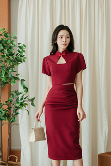 LAVERN CHEONGSAM TOP (RED)