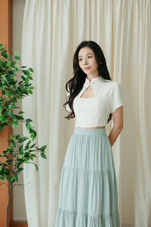 LAVERN CHEONGSAM TOP (WHITE)