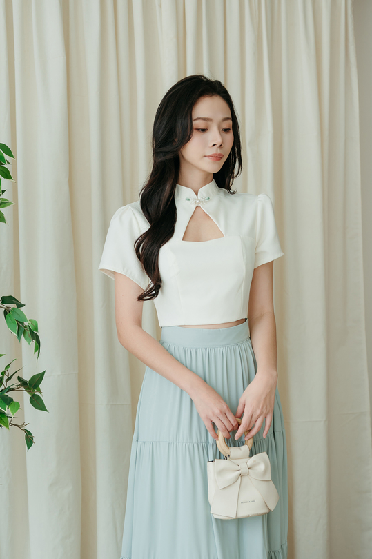 LAVERN CHEONGSAM TOP (WHITE)