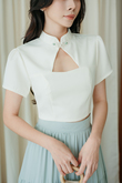 LAVERN CHEONGSAM TOP (WHITE)