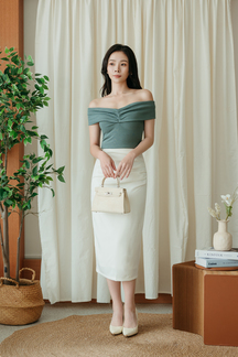TESS OFF SHOULDER TOP (GREEN)