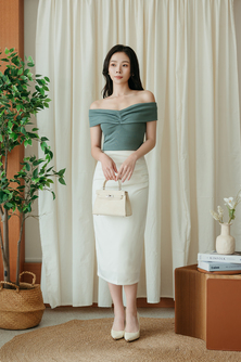 TESS OFF SHOULDER TOP (GREEN)