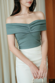 TESS OFF SHOULDER TOP (GREEN)