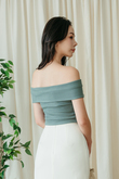TESS OFF SHOULDER TOP (GREEN)