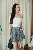 THEODORA BALLOON SKIRT (BLACK CHECKERED)