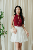 PERLE CHEONGSAM TOP (RED)