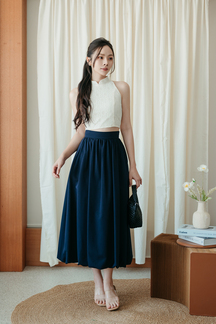 XEN MANDARIN COLLAR TOP (CREAM LACE)
