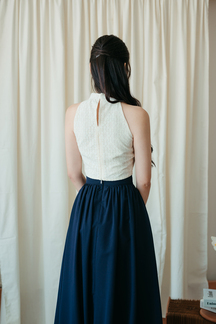 XEN MANDARIN COLLAR TOP (CREAM LACE)