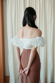 PHILOMENA OFF SHOULDER TOP (WHITE FLORAL)