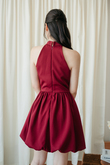 ROSIE HALTER NECK MINI DRESS (RED)