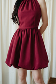 ROSIE HALTER NECK MINI DRESS (RED)