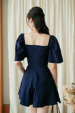 RIAN SWEETHEART POCKET PLAYSUIT (DARK BLUE)