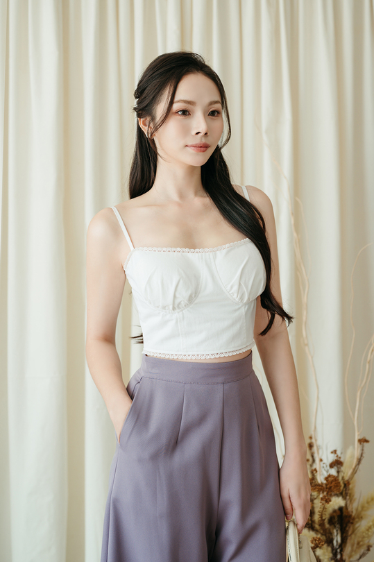 PETRIA CAMI CROP TOP (WHITE)