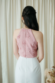 RONIE HALTER NECK CROP TOP (PINK)