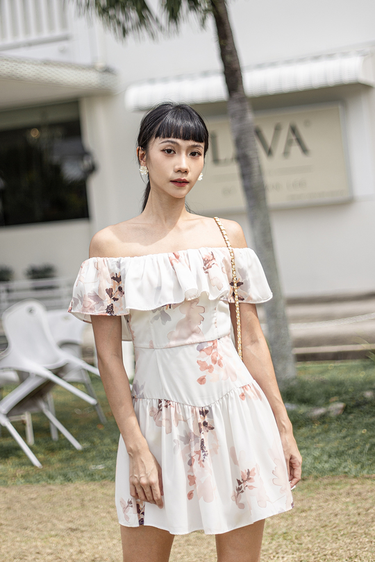 WENNY OFF SHOULDER MINI DRESS (FLORAL)