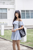 WENNY OFF SHOULDER MINI DRESS (BABY BLUE)
