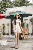 WENNY OFF SHOULDER MINI DRESS (ORANGE FLORAL)