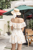 WENNY OFF SHOULDER MINI DRESS (ORANGE FLORAL)