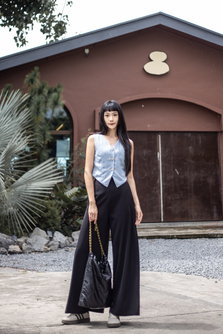 BONNY BUTTON FRONT VEST TOP (MAYA BLUE)
