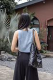 BONNY BUTTON FRONT VEST TOP (MAYA BLUE)