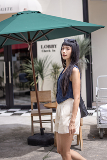 BONNY BUTTON FRONT VEST TOP (BLUE)