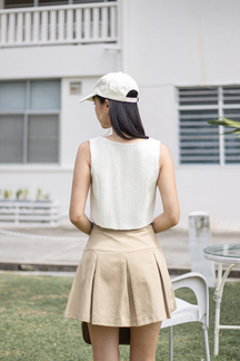 BONNY BUTTON FRONT VEST TOP (CREAM)