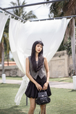 BONNY BUTTON FRONT VEST TOP (BLACK CHECKERED)