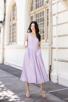 VIENNA SQUARE NECK BALLON DRESS (LAVENDER)