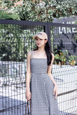 RENEE CAMI MIDAXI DRESS (BLACK CHECKERED)