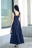 BACKORDER ADALYNN TIERED MAXI DRESS (DARK BLUE)