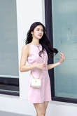 HAE HALTER NECK MINI DRESS (PINK BAMBOO)