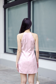 HAE HALTER NECK MINI DRESS (PINK BAMBOO)