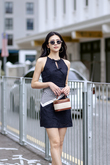 HAE HALTER NECK MINI DRESS (BLACK FLORAL)