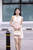 HAE HALTER NECK MINI DRESS (PEACH)