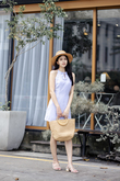 HAE HALTER NECK MINI DRESS (BLUE STRIPE)