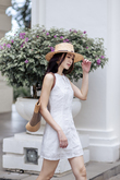 HAE HALTER NECK MINI DRESS (WHITE FLORAL)