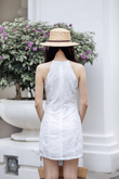 HAE HALTER NECK MINI DRESS (WHITE FLORAL)