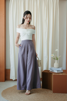 ZENDA HIGH WAISTED PALAZZO (PURPLISH GREY)