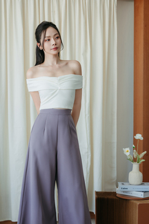 ZENDA HIGH WAISTED PALAZZO (PURPLISH GREY)