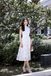  LEVINIA MANDARIN COLLAR MIDI DRESS (WHITE FLORAL)