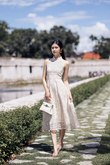  LEVINIA MANDARIN COLLAR MIDI DRESS (FLORAL)