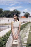  LEVINIA MANDARIN COLLAR MIDI DRESS (FLORAL)