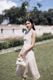  LEVINIA MANDARIN COLLAR MIDI DRESS (FLORAL)