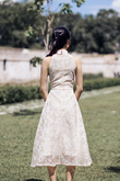  LEVINIA MANDARIN COLLAR MIDI DRESS (FLORAL)