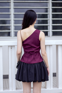 EMA ONE SHOULDER TOP (MAROON)