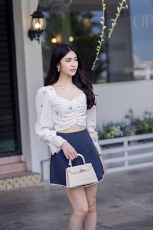 KAMILA FRONT RUCHED CROP TOP (FLORAL)