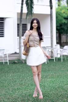 BRIANNA FRONT SPLIT TOP (DARK VANILLA)