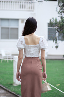 MYLA SWEETHEART PUFF SLEEVES TOP (WHITE)